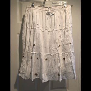 Summer Cotton Skirt Beaded